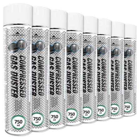 8x Home&Office Compressed Gas Duster 750ml