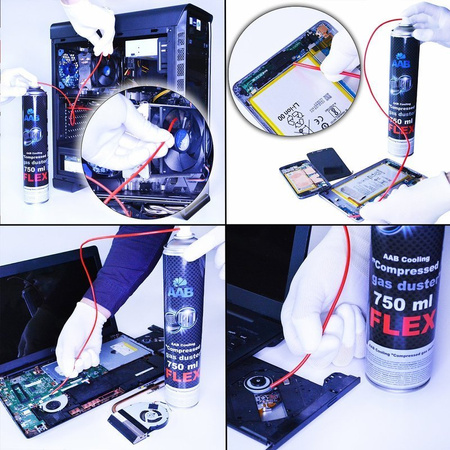 1x AABCOOLING Compressed Gas Duster FLEX 750ml – saspiests gaiss