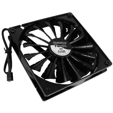 The AABCOOLING Black Silent Fan 14 is a high performance 14cm fan with up to 15 fan blades