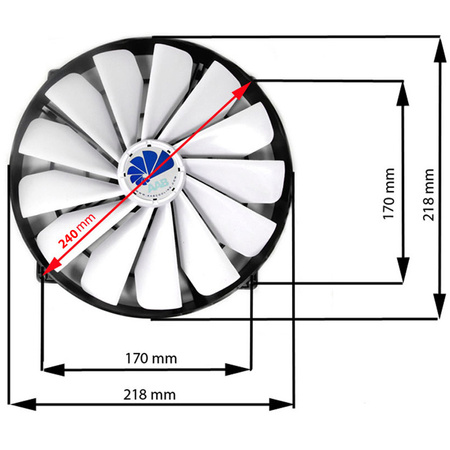 Tichý ventilátor 218 mm AABCOOLING Super Silent Fan 25