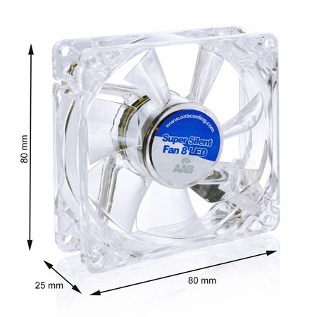 Ventiliatorius 80 mm AABCOOLING Super Silent Fan 8 BLUE LED