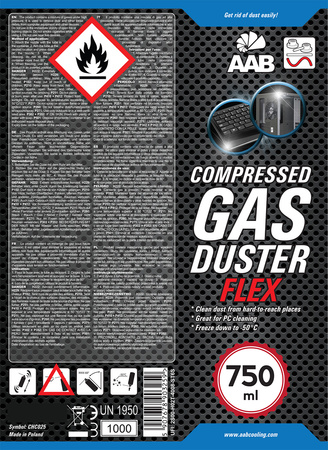 1x AABCOOLING Compressed Gas Duster FLEX 750ml – stlačený vzduch