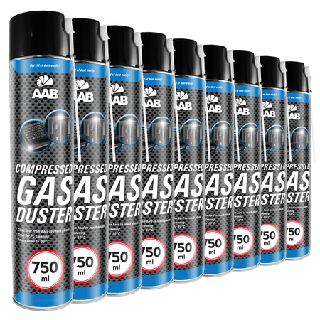 9x AABCOOLING Compressed gas duster 750ml – bombe à air sec