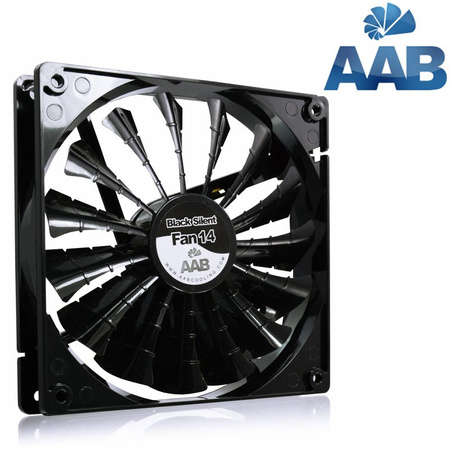 The AABCOOLING Black Silent Fan 14 is a high performance 14cm fan with up to 15 fan blades