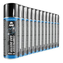 12x AABCOOLING Compressed gas duster 400ml – bombe air sec